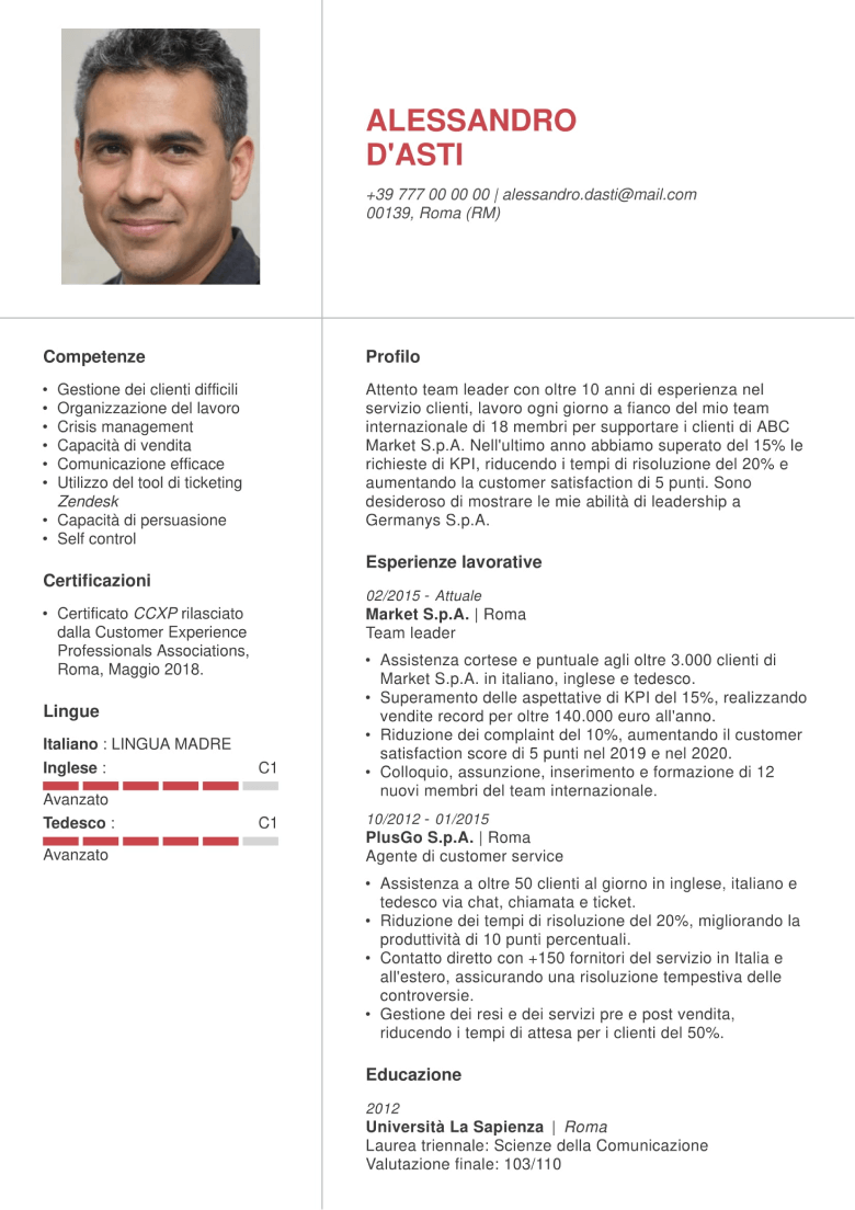 CV maker online di LiveCareer