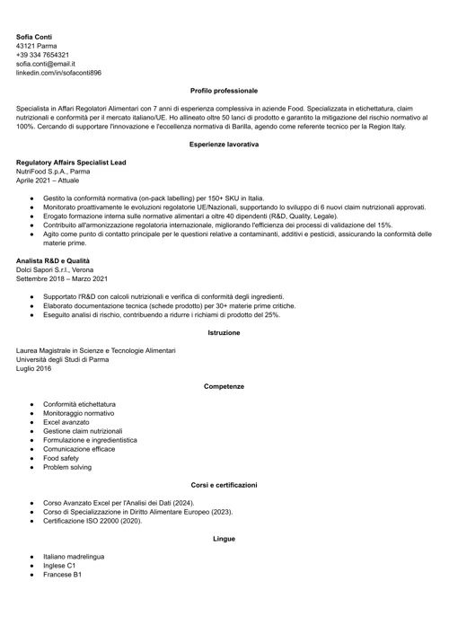 come mandare curriculum Barilla