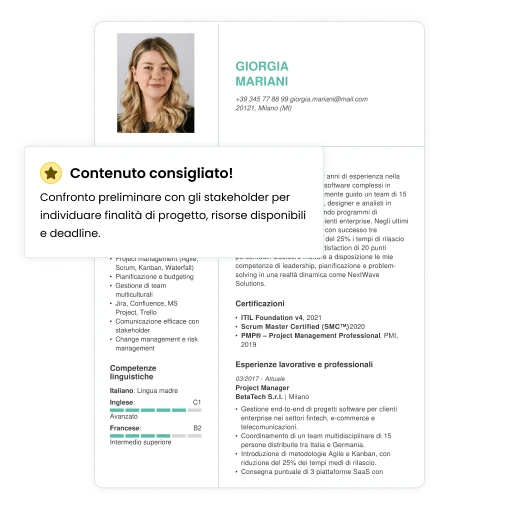 Un CV online professionale per ogni lavoro