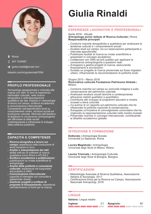 curriculum antropologo