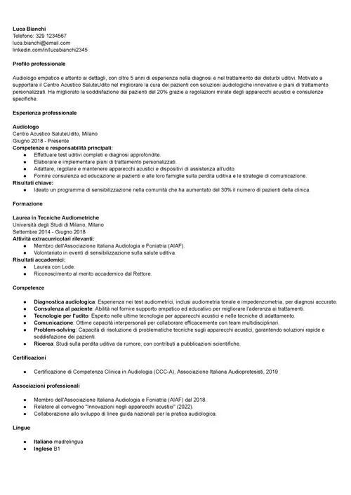 curriculum audiologo