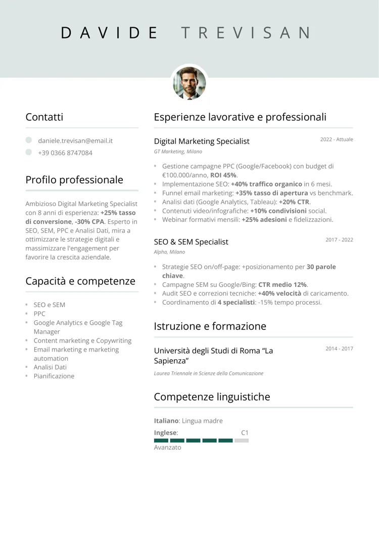 CV breve