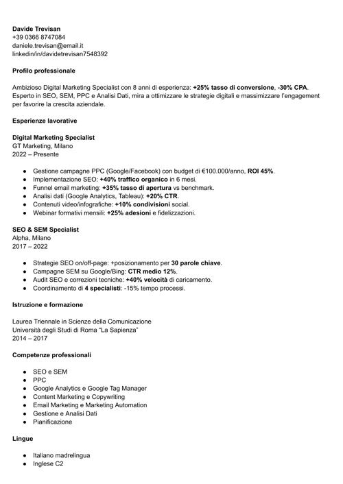 curriculum breve
