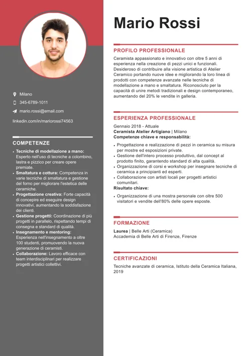 curriculum ceramista