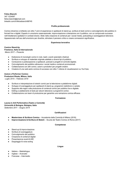 curriculum comico