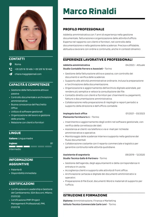 curriculum cronologico