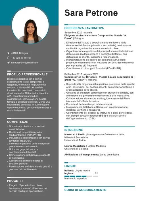 curriculum dirigenti scolastici