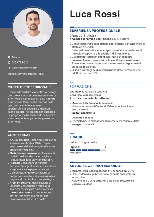 curriculum economista