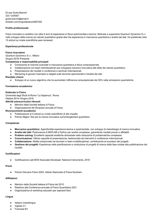 curriculum fisico