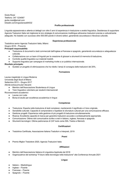 curriculum linguista