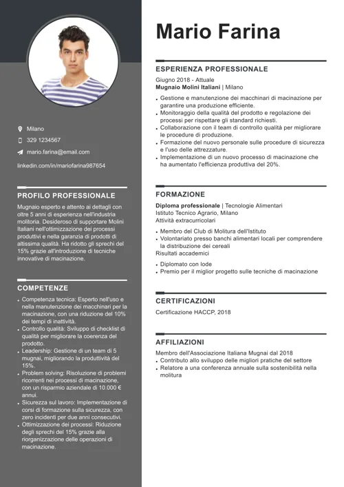 curriculum mugnaio