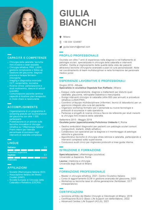 curriculum oculista