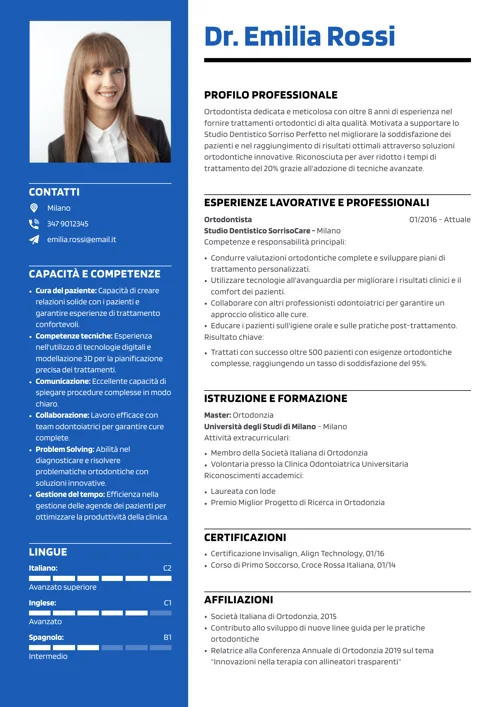curriculum ortodontista