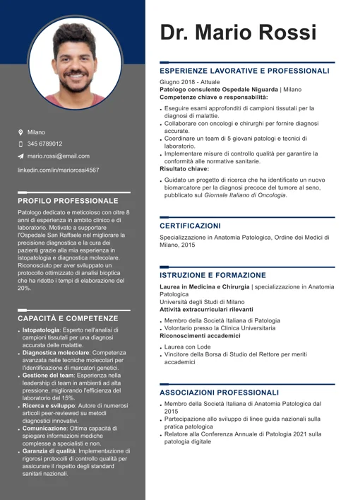curriculum patologo