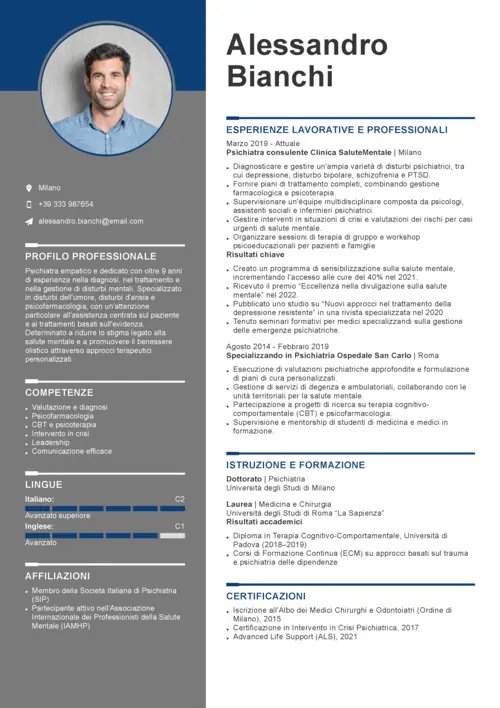 curriculum psichiatra