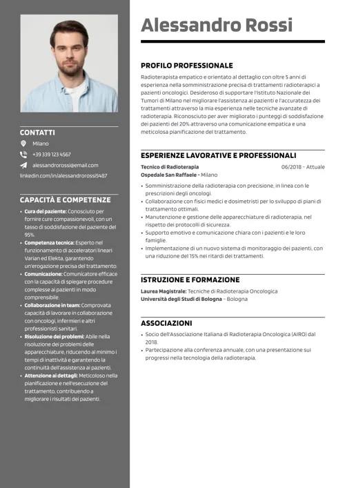 curriculum radioterapista