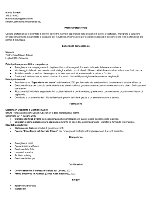 curriculum usciere