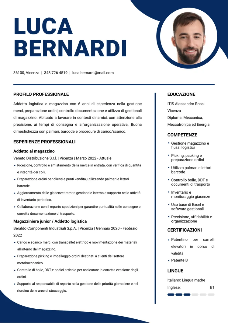 Curriculum vitae editabile Modèle 9