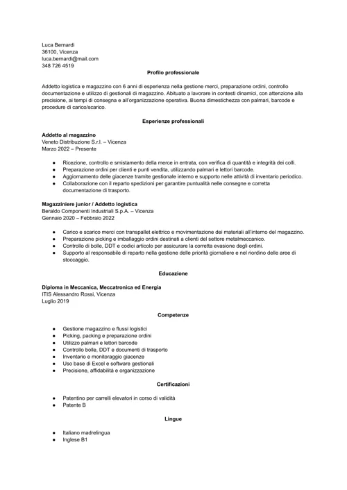 curriculum vitae editabile