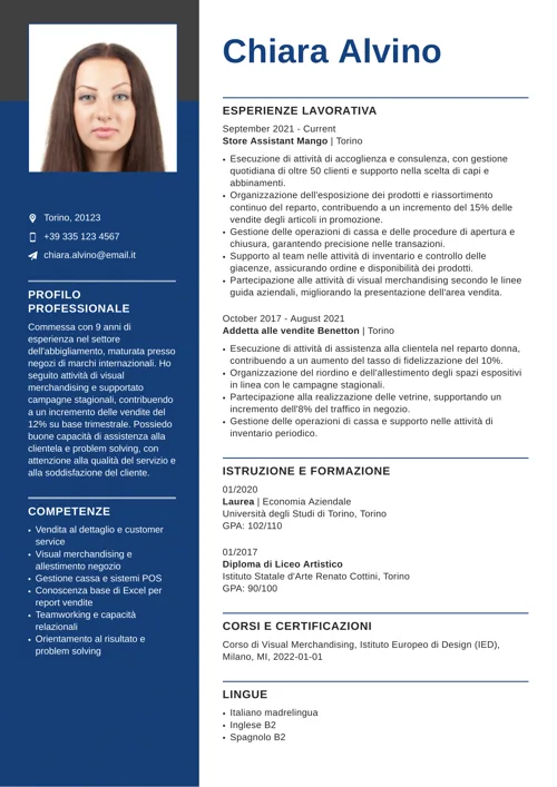 Esempio di curriculum per H&M