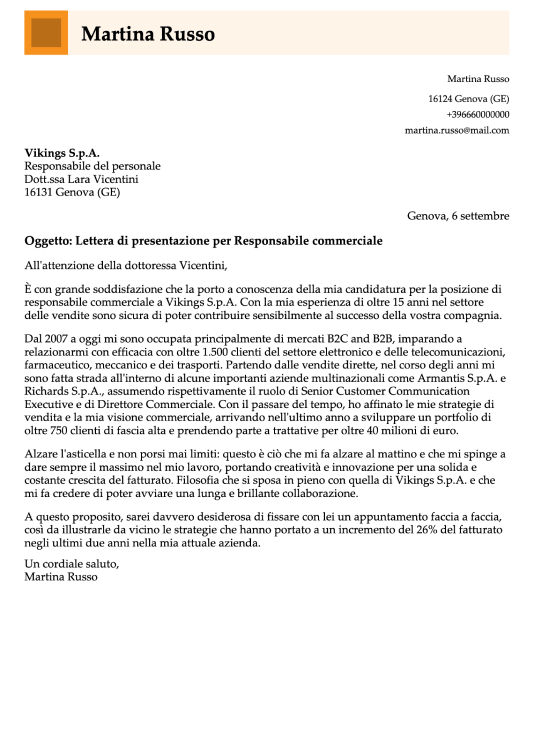 lettera di presentazione moderna marrone