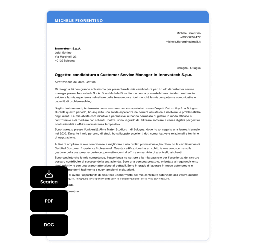 scarica la lettera di presentazione