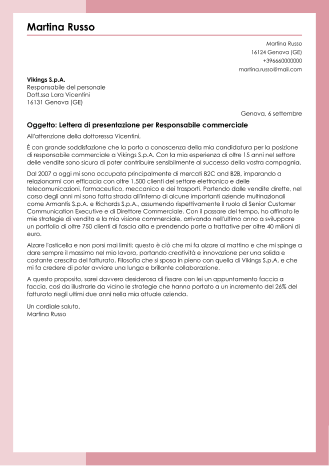 lettera motivazionale creativa